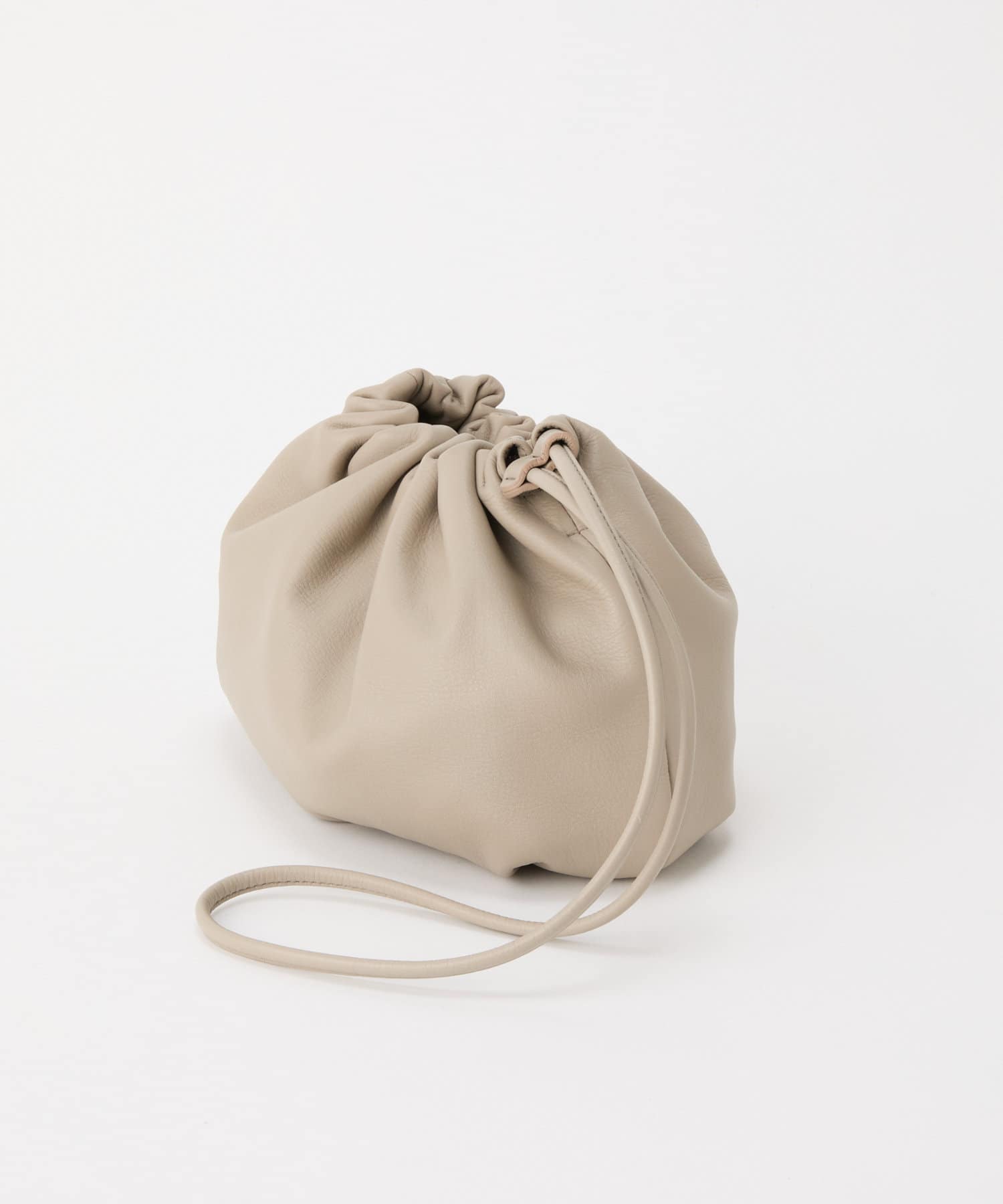Russet [chi project] 4-way drawstring shoulder bag GrayBeige
